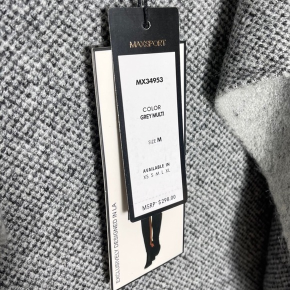 MAX SPORT Gray Multi Oversized Cardigan Sweater M NWT - Picture 8 of 8